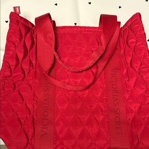 Victoria's Secret Vibrant Quilted Red Tote- BNWT